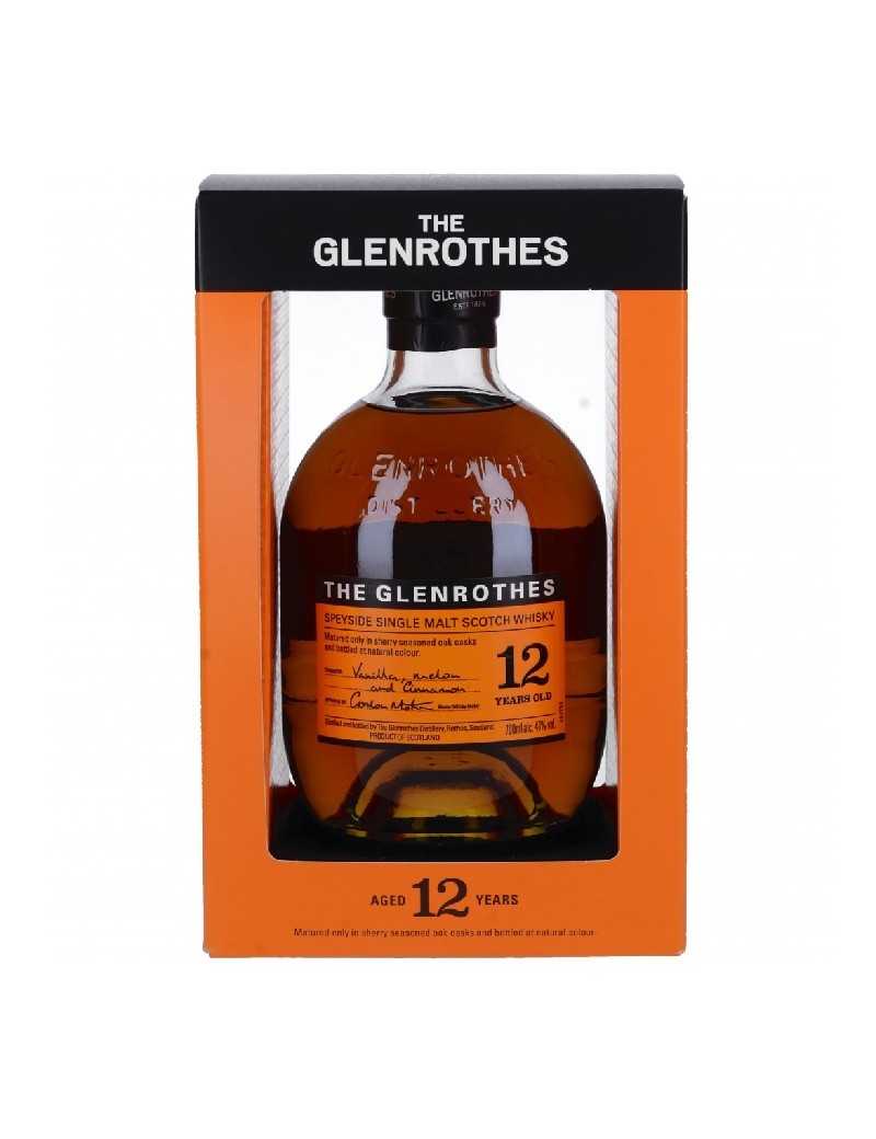 Whisky Glenrothes 12 ans - Single Malt Speyside - Arômes de banane, vanille, melon et cannelle.